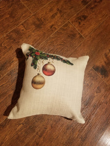 Pillow With Christmas Balls, Christmas Pillow Cover, Holiday Pillows, Pillow For Porch