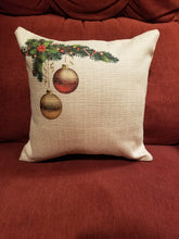 Load image into Gallery viewer, Pillow With Christmas Balls, Christmas Pillow Cover, Holiday Pillows, Pillow For Porch
