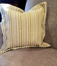 Load image into Gallery viewer, Yellow Striped Pillows , Yellow and Gray Pillow, Mustard Pillow, Yellow Decorative Pillows, Bright Colored Pillows, Spring Couch Pillows
