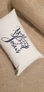 Scripture Pillow-Inspirational Pillow-Covers-Farmhouse Pillow Cover-Drop Cloth Pillow-12x20 Pillow
