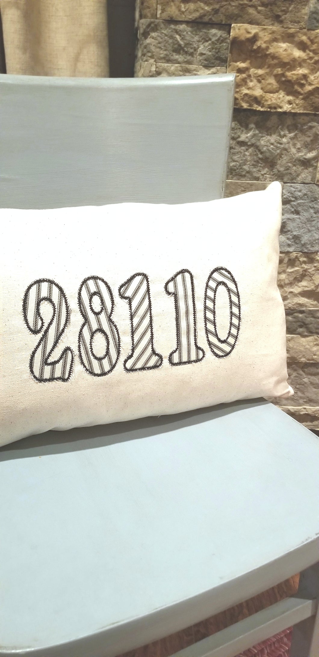 Zipcode Pillow-Farmhouse Pillow Cover-Drop Cloth Pillow-12x18 Pillow