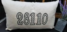 Load image into Gallery viewer, Zipcode Pillow-Farmhouse Pillow Cover-Drop Cloth Pillow-12x18 Pillow
