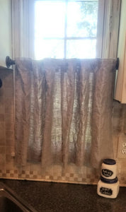 Linen Curtains-Farmhouse Valance-Natural Linen Curtain-Café Curtain-Kitchen Valance -Bathroom-Hidden Tab Curtains