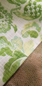 Burlap and Lime Green Valance