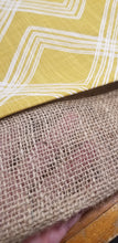 Load image into Gallery viewer, Modern Mustard Yellow Valance with Burlap

