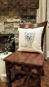 Embroidered Yorkie Pillow, (Personalized Option)